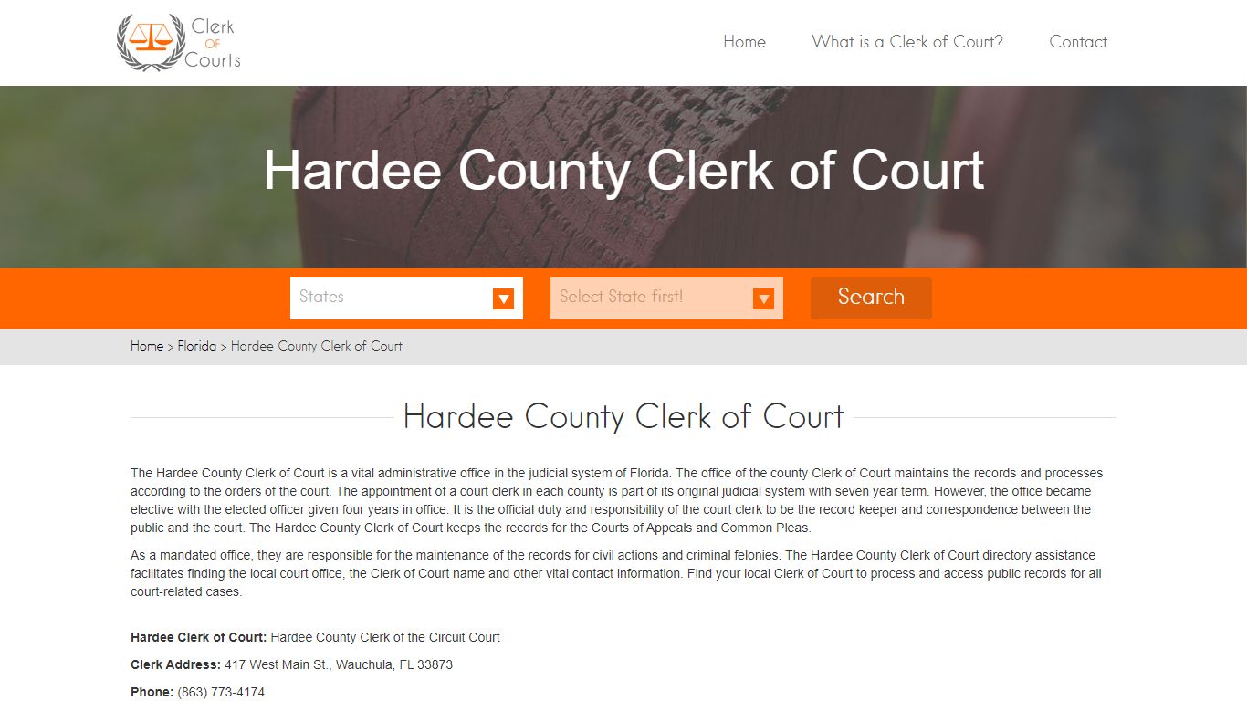 Find Your Hardee County Clerk of Courts in FL - clerk-of-courts.com