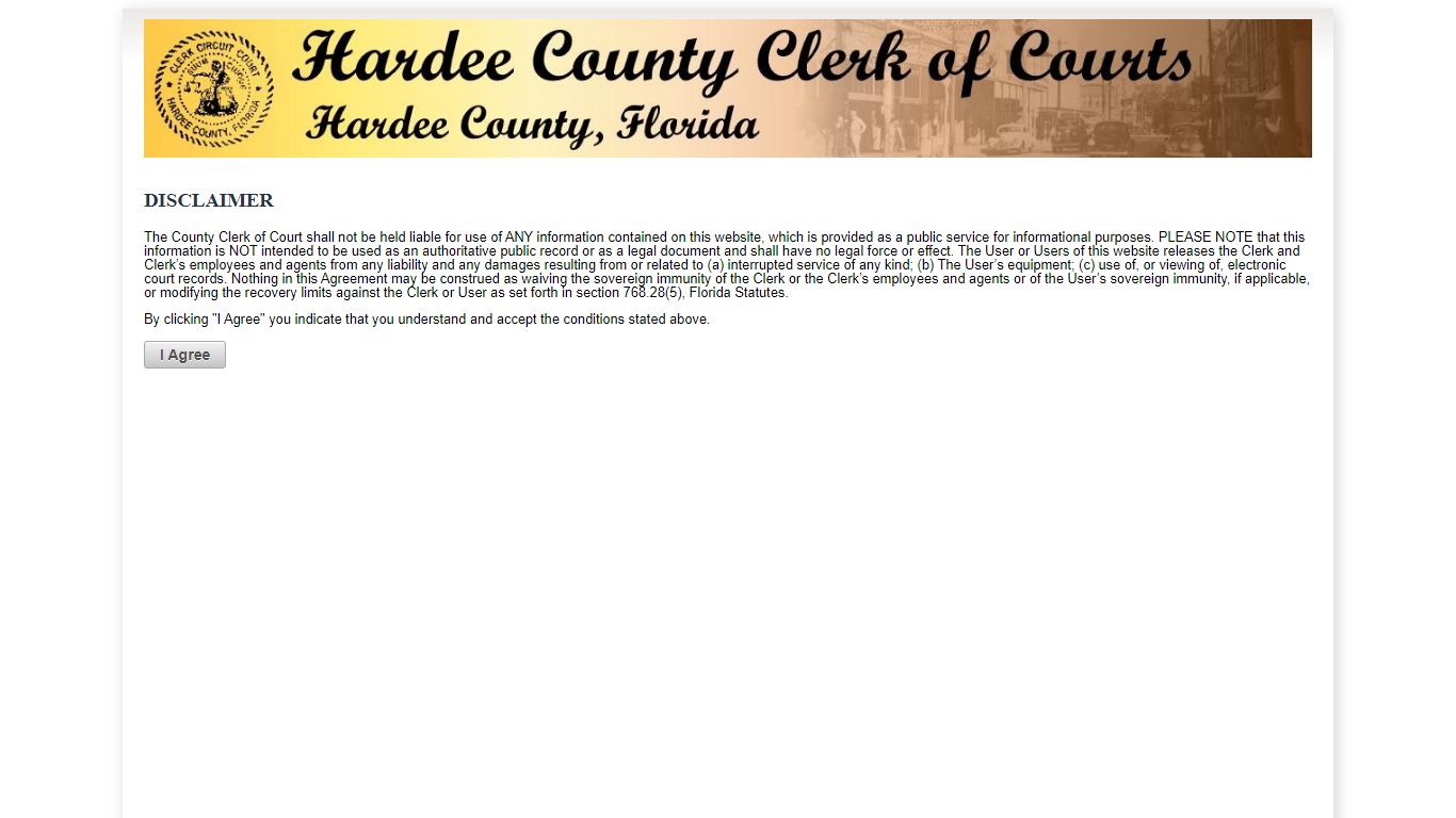 Hardee County OCRS - ONLINE COURT RECORDS SEARCH